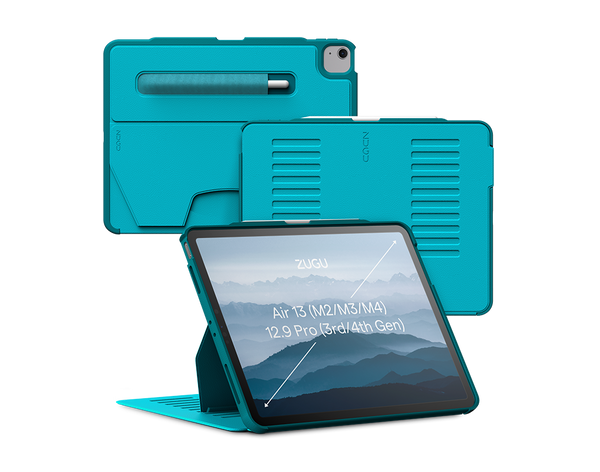 iPad air 13 Case all angles front back - Aqua