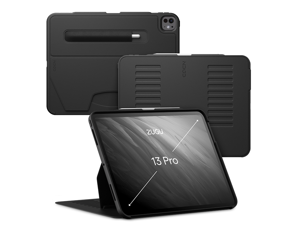 iPad Pro 13 Case all angles front back - Black