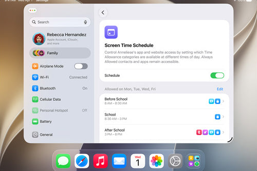 Apple Time Allowance Settings Screen